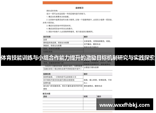 体育技能训练与小组合作能力提升的激励目标机制研究与实践探索